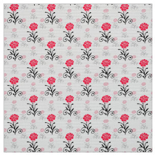 Enkel Elegant Röd blomma Mönster Tyg