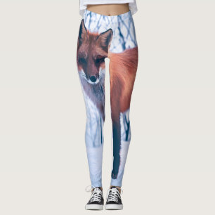 Enkel elegant röd damasker för rävkonstverk   leggings