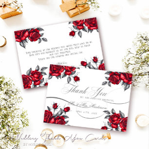 Enkel Elegant Romantic Ro Blommigt Bröllop Tack Kort