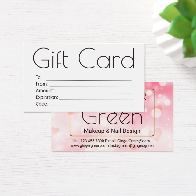 Enkel Elegant Rosa Bokeh Visitkort (Skivbord)