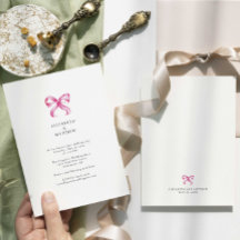 Enkel Elegant Rosa Bow Coquette Bröllop