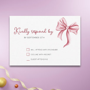 Enkel Elegant Rosa Bow Party OSA Kort