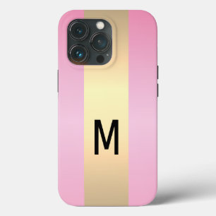 Enkel Elegant Rosa Guld Metallic monogrammad