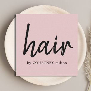Enkel Elegant Rosa Hair Fyrkantigt Visitkort