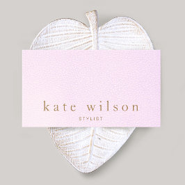 Enkel Elegant Rosa Leather Beauty Salon Visitkort