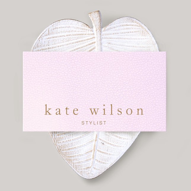 Enkel Elegant Rosa Leather Beauty Salon Visitkort (Skapare uppladdad)