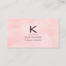 Enkel Elegant Rosa Moln Monogram Personlig
