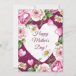 Enkel Elegant Rosa Natur Mors Dag Julkort