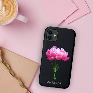 Enkel Elegant Rosa Peony Personlig
