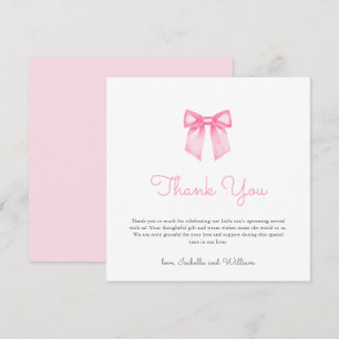 Enkel Elegant Rosa Rosett Baby Shower Tack Kort