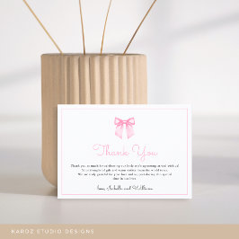 Enkel Elegant Rosa Rosett Baby Shower Tack Kort
