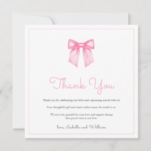 Enkel Elegant Rosa Slinga Baby Shower Tacksamhetsk Tack Kort