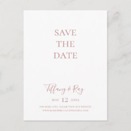 Enkel Elegant Roséguld Save The Date-Postkort Inbjudan Vykort