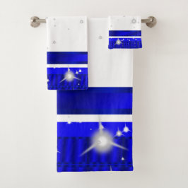 Enkel Elegant Royal blått och vitt geometriskt