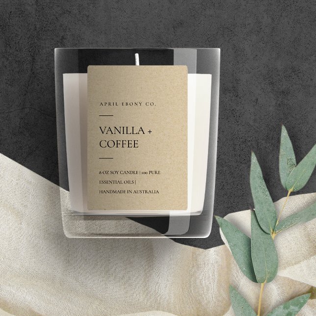 ENKEL ELEGANT RUSTIC KRAFT MINIMAL MODERN CANDLE MAT ETIKETT (Skapare uppladdad)