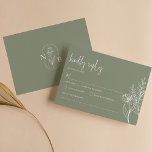 Enkel Elegant Sage Grönt Boho Bröllop Modern OSA Kort<br><div class="desc">Enkel Elegant Sage Grönt Boho Bröllop Modern OSA kort. Monogram längst bak.</div>