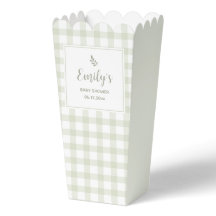 Enkel Elegant Sage Grönt Gingham Baby Shower