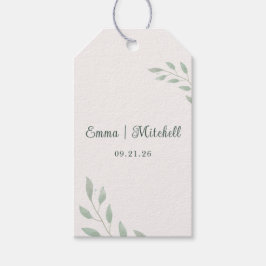 Enkel Elegant Salvia Grön Botanisk Bröllagsgåva Presentetikett