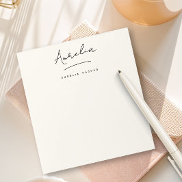 Enkel Elegant Signatur Minimalistisk Feminim Elfen Anteckningsblock