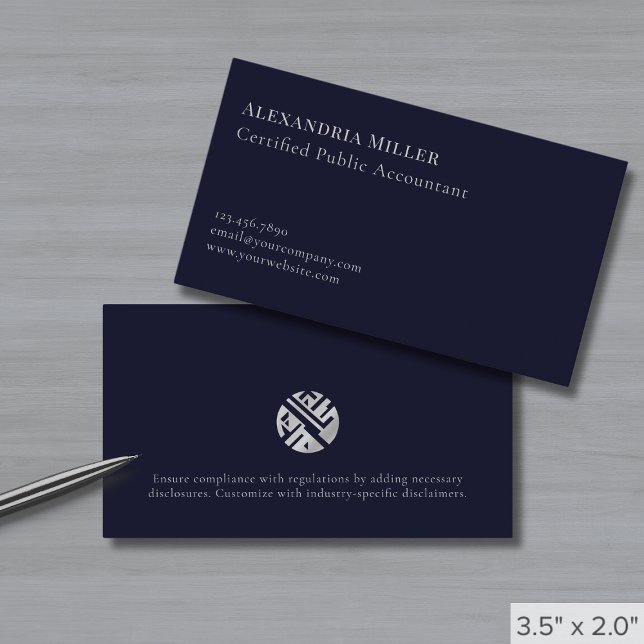 Enkel Elegant Silver Logotyp Visitkort (Skapare uppladdad)