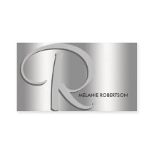 Enkel Elegant Silver på Silver Skript Monogram