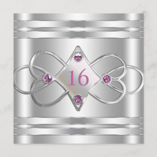 Enkel elegant silverinbjudan inbjudningar