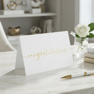 Enkel Elegant Skrift Gratulationer Folierat Kort
