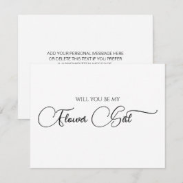 Enkel Elegant Skript Blomma Flickförfrågan Kort 