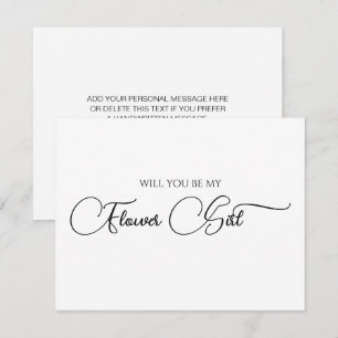 Enkel Elegant Skript Blomsterflicka Förfrågan Kort