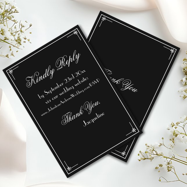Enkel elegant, skript chic bröllop webbplats OSA Tilläggskort (Simple, Elegant Script, Chic Wedding - Website RSVP Enclosure Cards,)