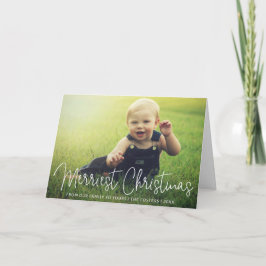 Enkel Elegant, skript Foto Merriest jul Helgkort