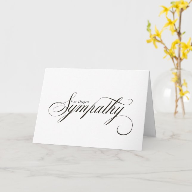 Enkel Elegant Skript Kondoleans Sympati Kort (Gul blomma)