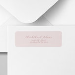 Enkel elegant, skript rosa bröllop returadress returadress etikett<br><div class="desc">Trendigets romantiska vintage handskrift stil calligraphy script pastel rosa and red burgundy bröllop personlig returetiketters.</div>