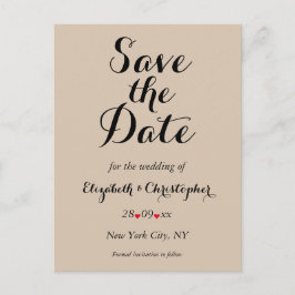 Enkel Elegant, skript Rustic Bröllop spara datum Vykort