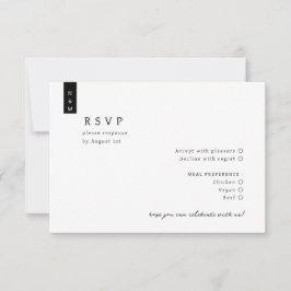 Enkel Elegant Skriptminimalistisk Monogram Bröllop OSA Kort