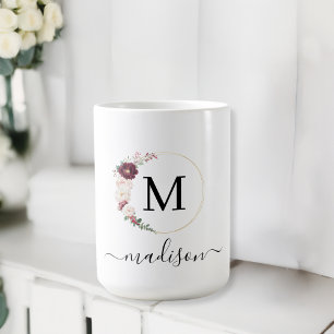 Enkel, elegant, skriptteckensnitt, monogram kaffemugg