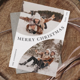 Enkel Elegant Snyggt 3 PHOTO-julkod QR-kod Julkort