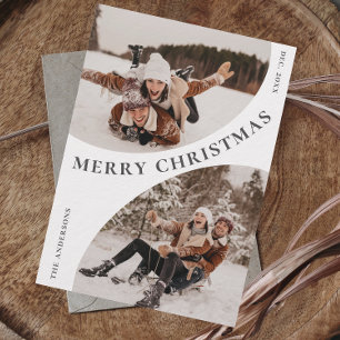 Enkel Elegant Snyggt 3 PHOTO-julkod QR-kod Julkort