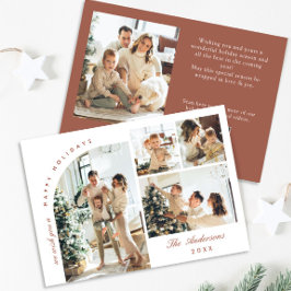 Enkel Elegant Snyggt 5 PHOTO-jul Hälsning Julkort