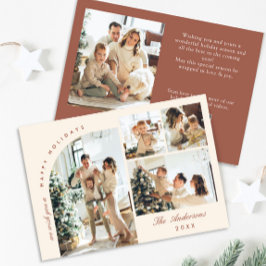 Enkel Elegant Snyggt 5 PHOTO-jul Hälsning Julkort