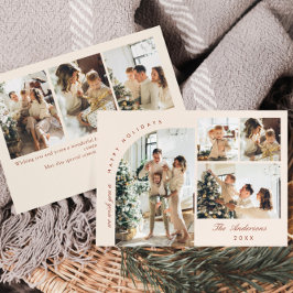 Enkel Elegant Snyggt 7 PHOTO-jul Hälsning Julkort