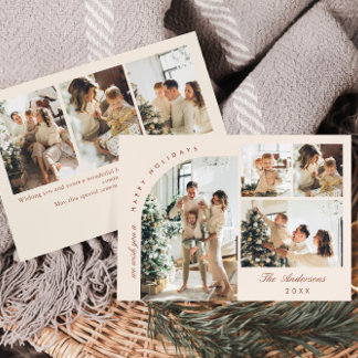 Enkel Elegant Snyggt 7 PHOTO-jul Hälsning Julkort