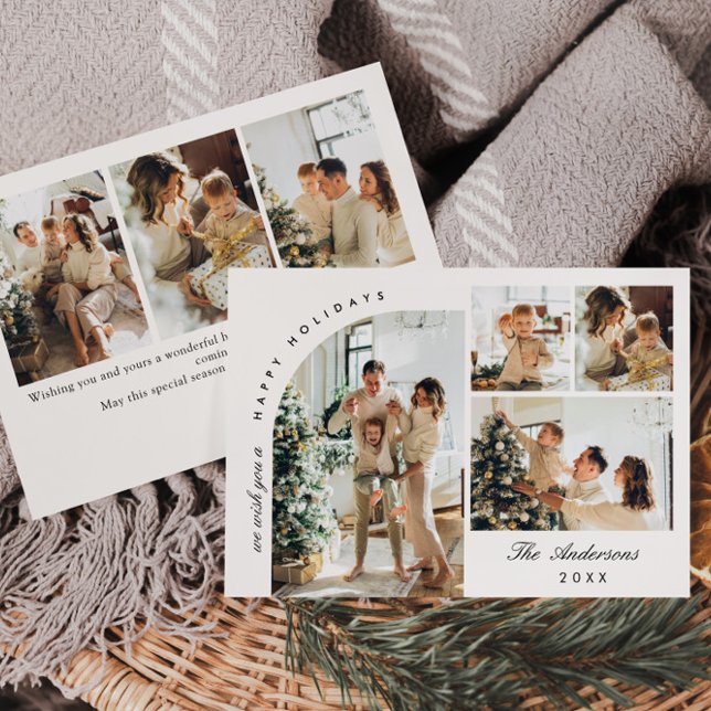 Enkel Elegant Snyggt 7 PHOTO-jul Hälsning Julkort (Skapare uppladdad)