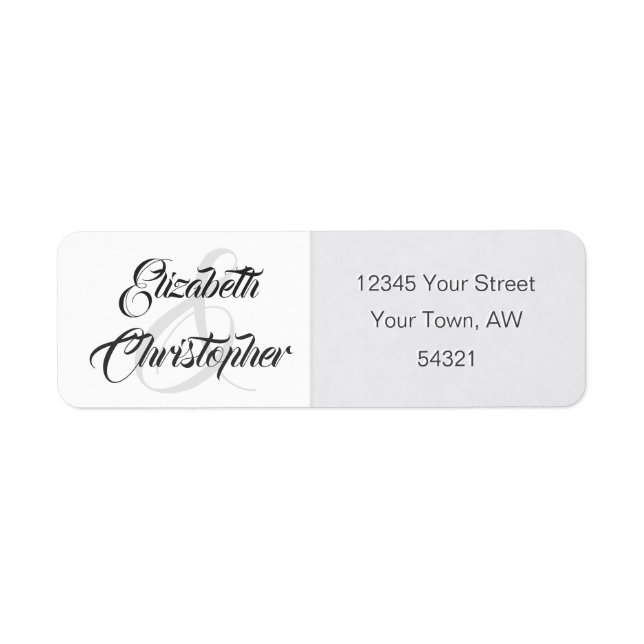 Enkel Elegant Soft Grått Ampersand Amplitude Returadress Etikett (Framsidan)