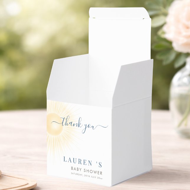 Enkel Elegant Sol Solsken Bebisens Första Dag Tack Presentaskar (Skapare uppladdad)