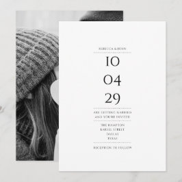 Enkel Elegant Speciellt Datum Foto Bröllop Inbjudningar