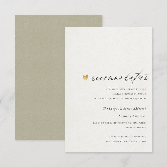 ENKEL ELEGANT SQ KRAFT TYPOGRAPHY Accommodation Inbjudningar (Fram/baksida)