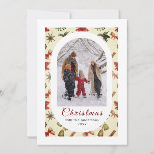 Enkel Elegant Stilig Jul familjefoto Julkort