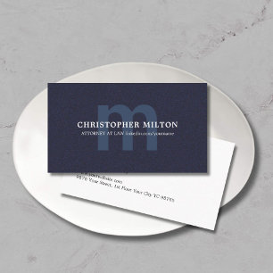 Enkel Elegant Struktur Blue MonogramConsultant Visitkort