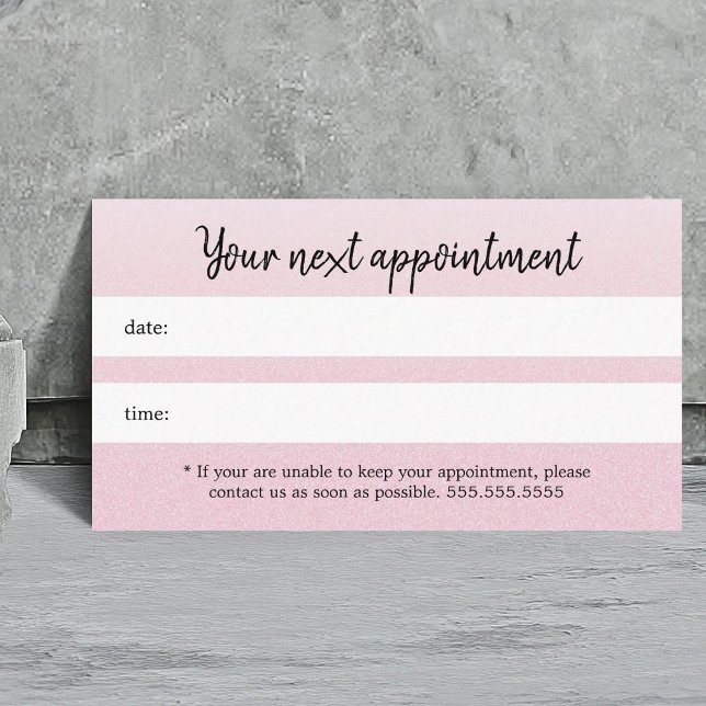 Enkel Elegant Struktur Rosa Beauty Möte Tidsbeställning Kort (Skapare uppladdad)